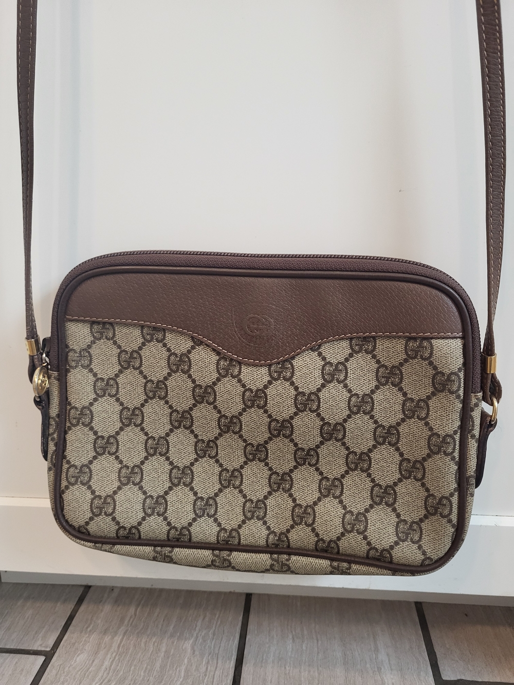 Gucci Brown GG Supreme Crossbody Bag